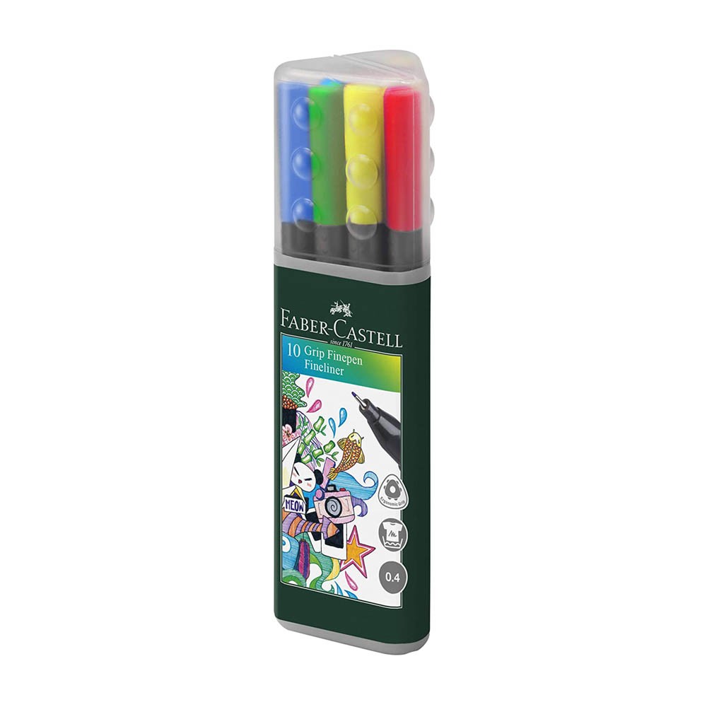 Faber-Castell Keçeli Kalem Grip Finepen 0.4 mm 10'lu Kutu