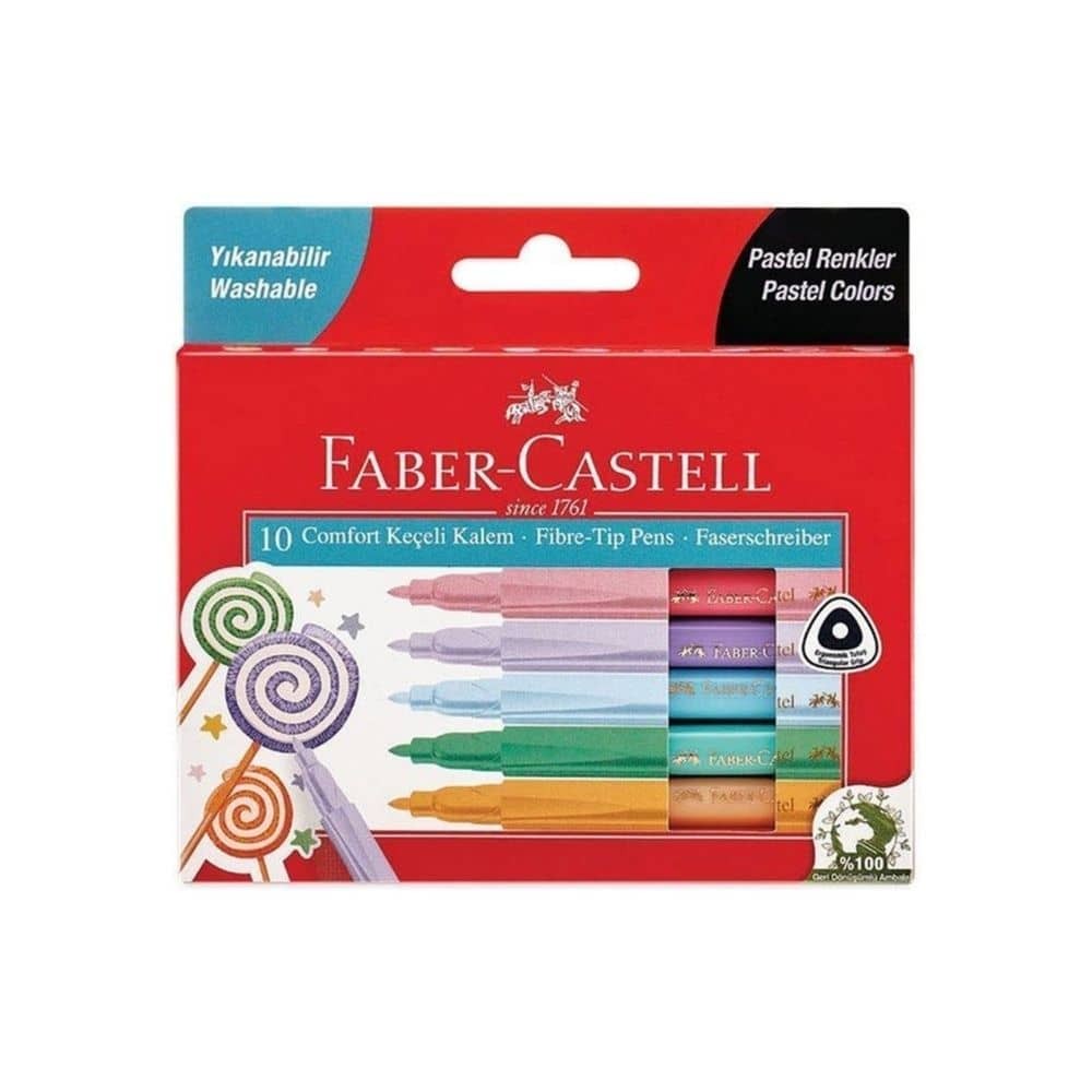 Faber-Castell Keçeli Kalem Comfort Pastel Renkler 10'lu