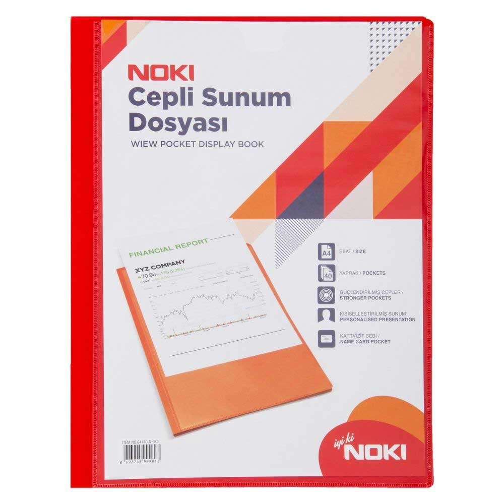 Noki Sunum Dosyası Cepli 60 Yapraklı A4 Kırmızı