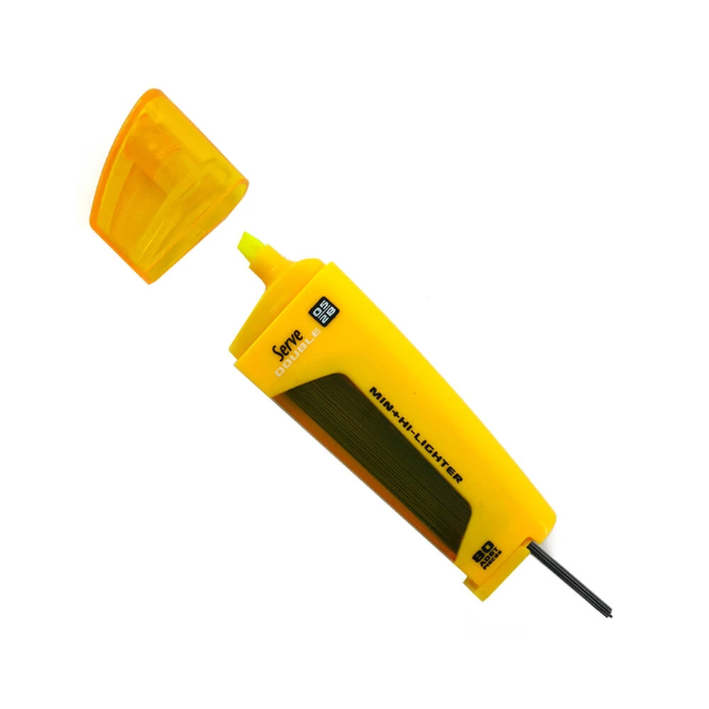 Serve Min Kalem Ucu 0.5 mm 2B 80'li + Fosforlu Kalem Sarı