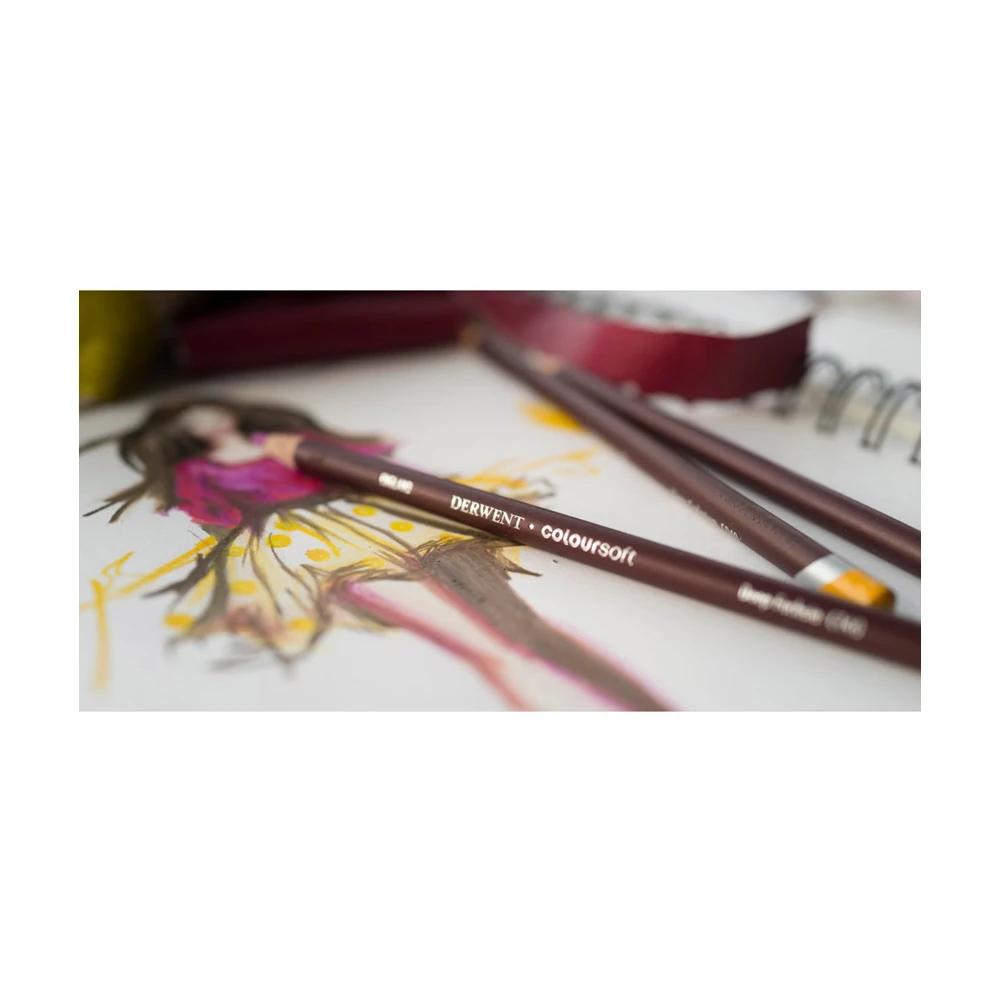 Derwent Kuru Boya Çubuğu Coloursoft Metal Kutu 12'li