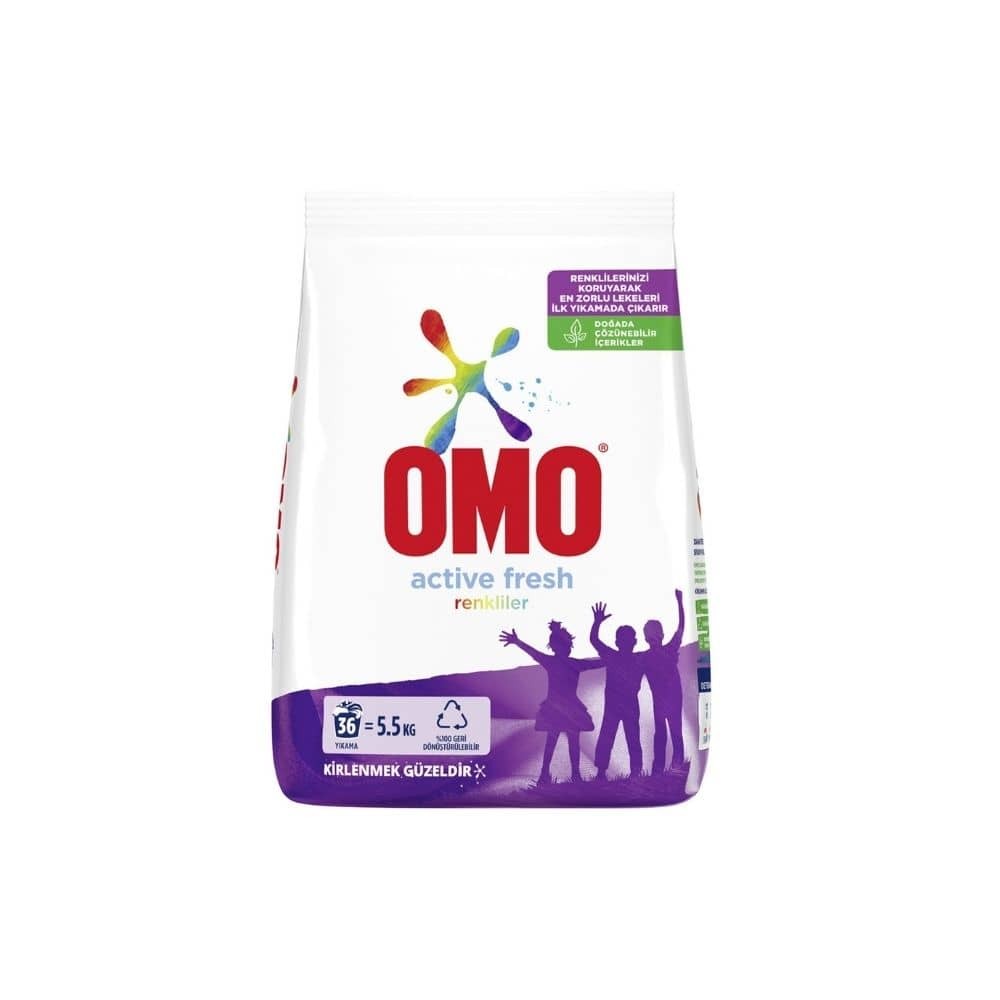 OMOMATİK TOZ DTRJN ACTİVE FRESH RENKLİ İÇİN 5.5 KG