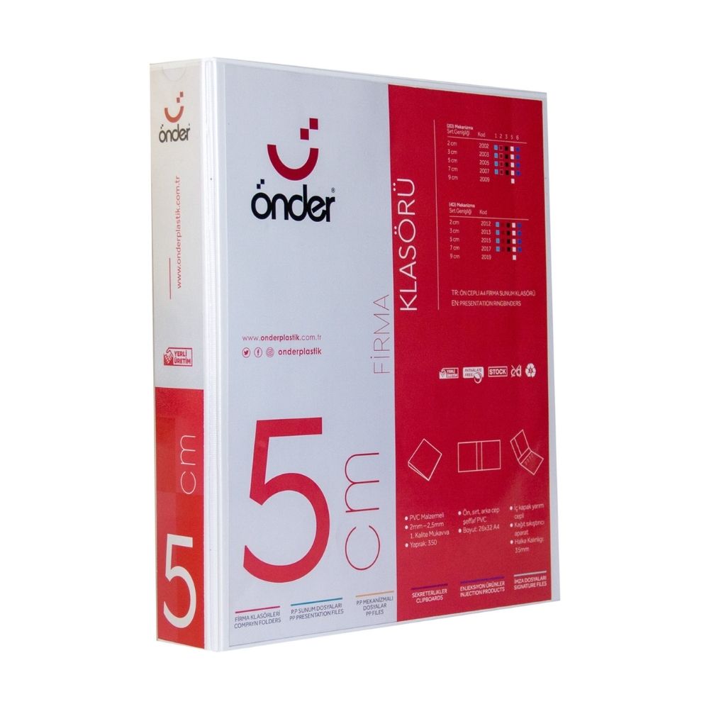 Önder Firma Klasörü A4 Sırt 5 cm 2D Mekanizmalı Beyaz