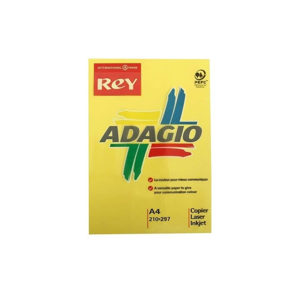 Adagio Fotokopi Kağıdı Rey A4 80 gr 500'lü Kanarya Sarısı