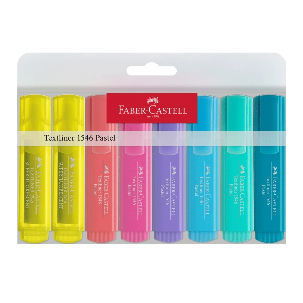 はるいろ☆ Faber-Castell 1546 Fosforlu Kalem Seti Pastel Renkler 8'li