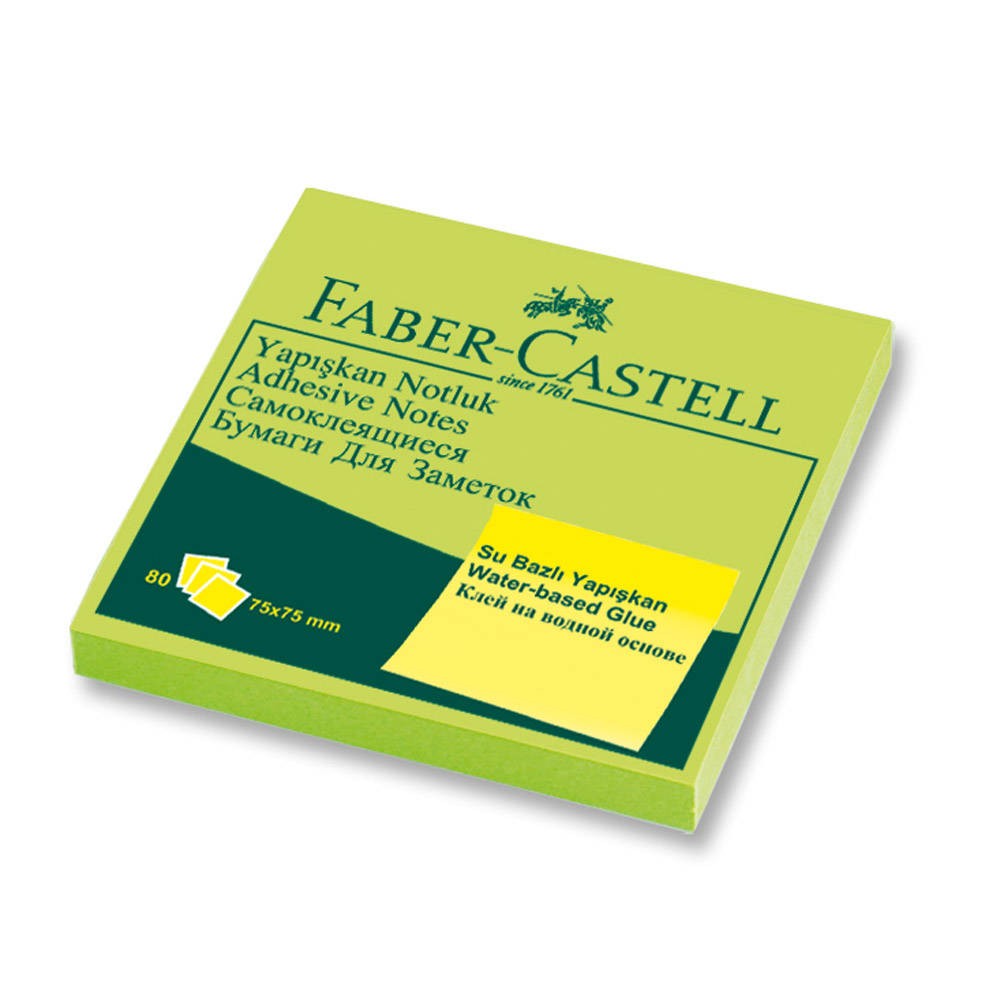 Faber-Castell Yapışkan Not Kağıdı 75x75 Fosforlu Yeşil