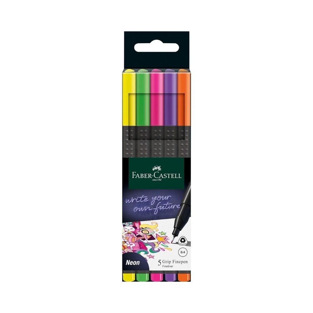 Faber-Castell Finepen Grip Neon 5'li
