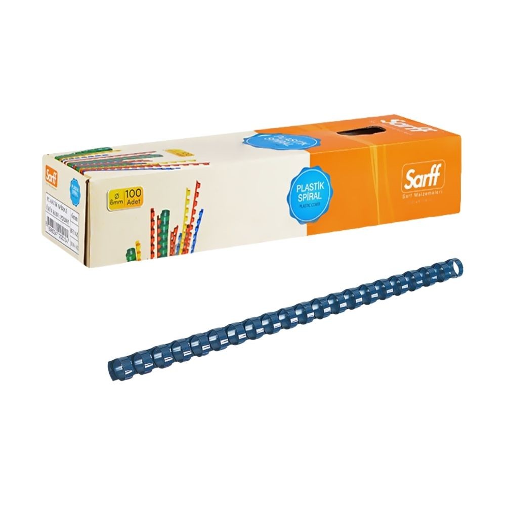 Sarff Spiral Plastik Delux 10 mm 100'lü Mavi