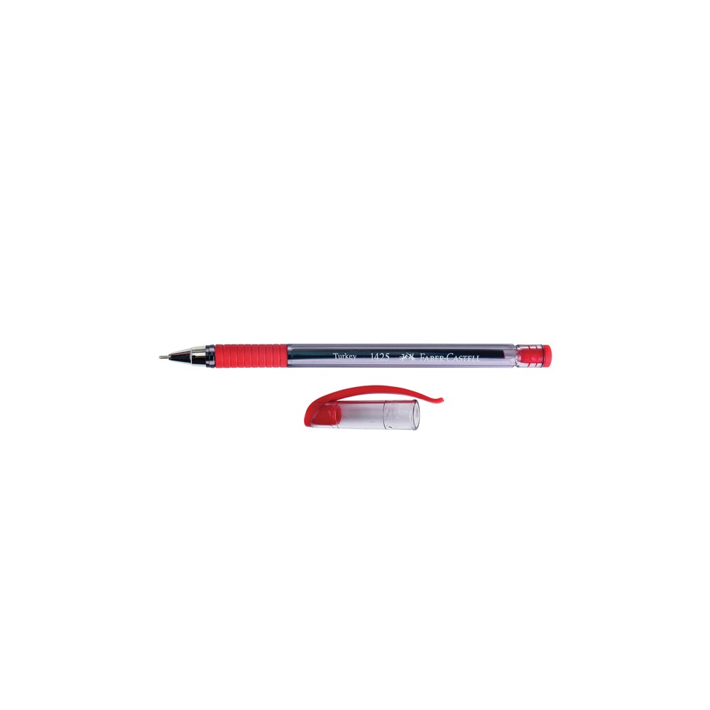 Faber-Castell Tükenmez Kalem İğne Uçlu 1425 0.7 mm Kırmızı 1425 (10)