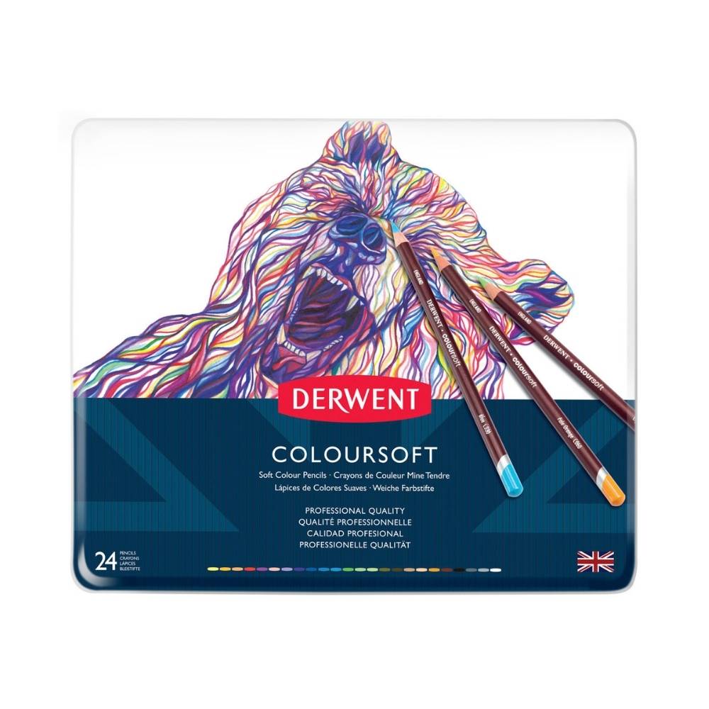 Derwent Kuru Boya Çubuğu Coloursoft Metal Kutu 24'lü