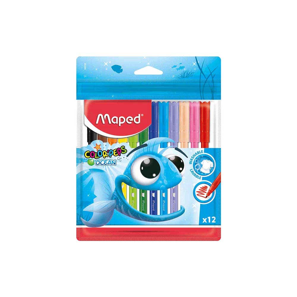 Maped Keçeli Kalem Color Peps Ocean Plastik Poşet 12'li