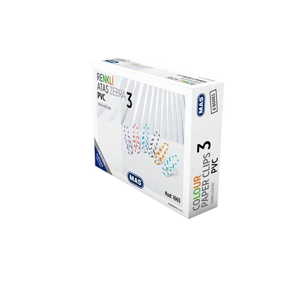 Mas 1665 Ataş Zebra Multipack Pvc Kaplı 28 mm X 8 Kutu