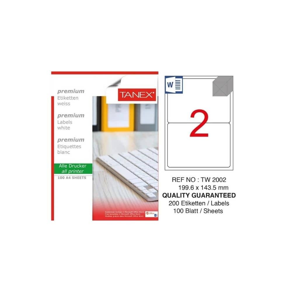 Tanex Laser Etiket 199.6x143.5 mm