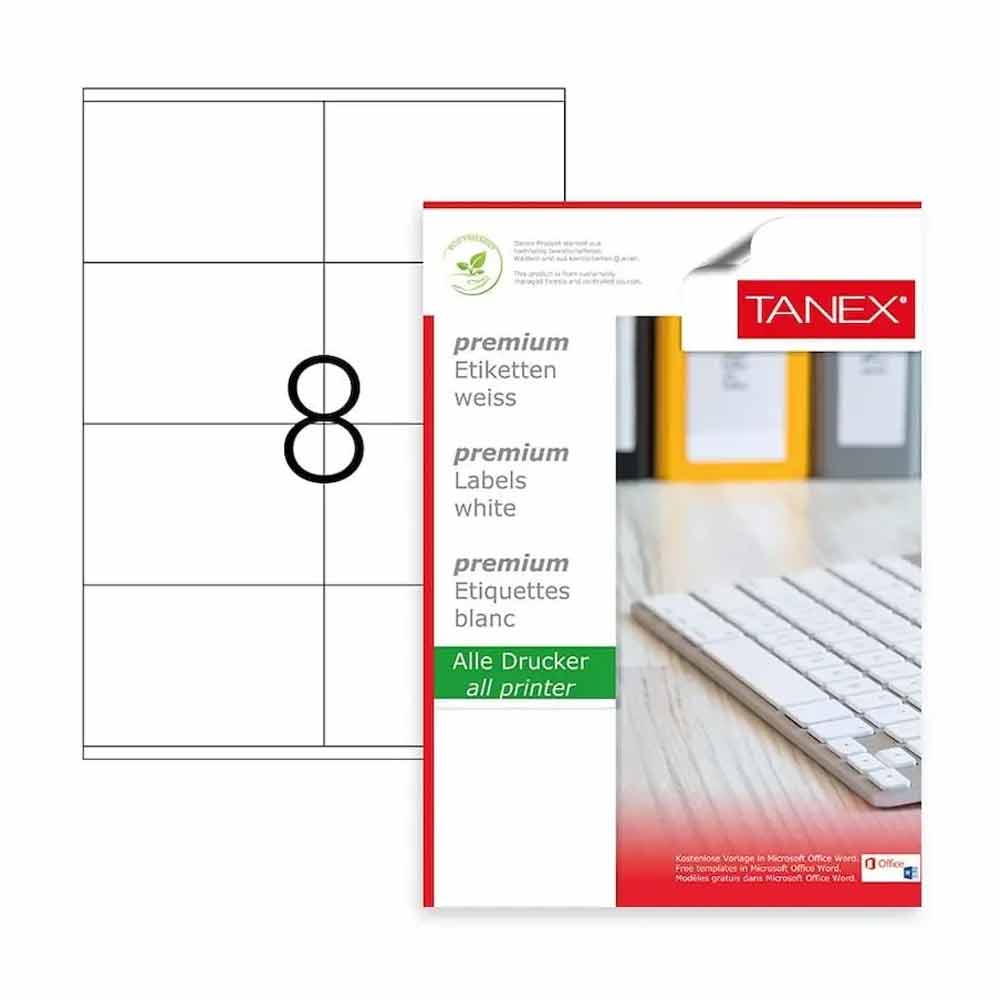 Tanex Laser Etiket 105x72 mm TW-2408