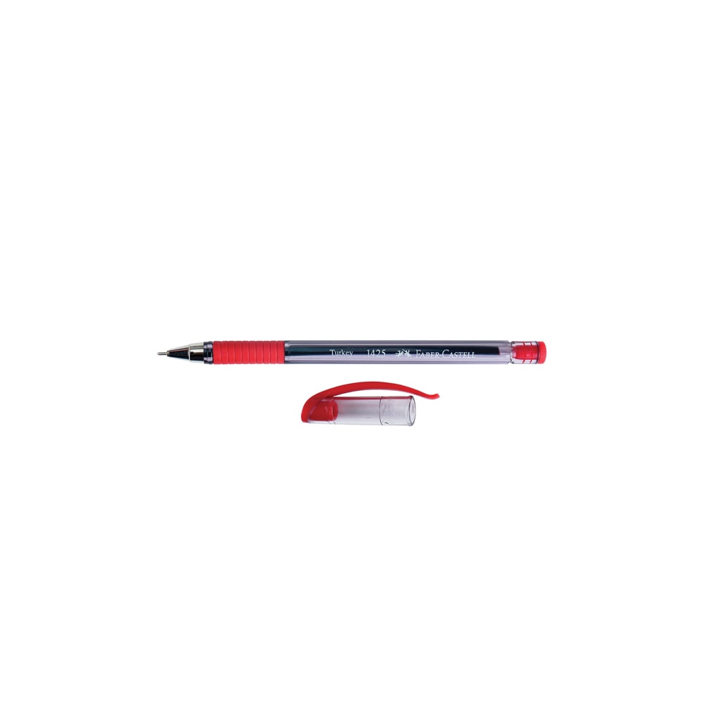 Faber-Castell Tükenmez Kalem İğne Uçlu 1425 0.7 mm Kırmızı 1425 (10)