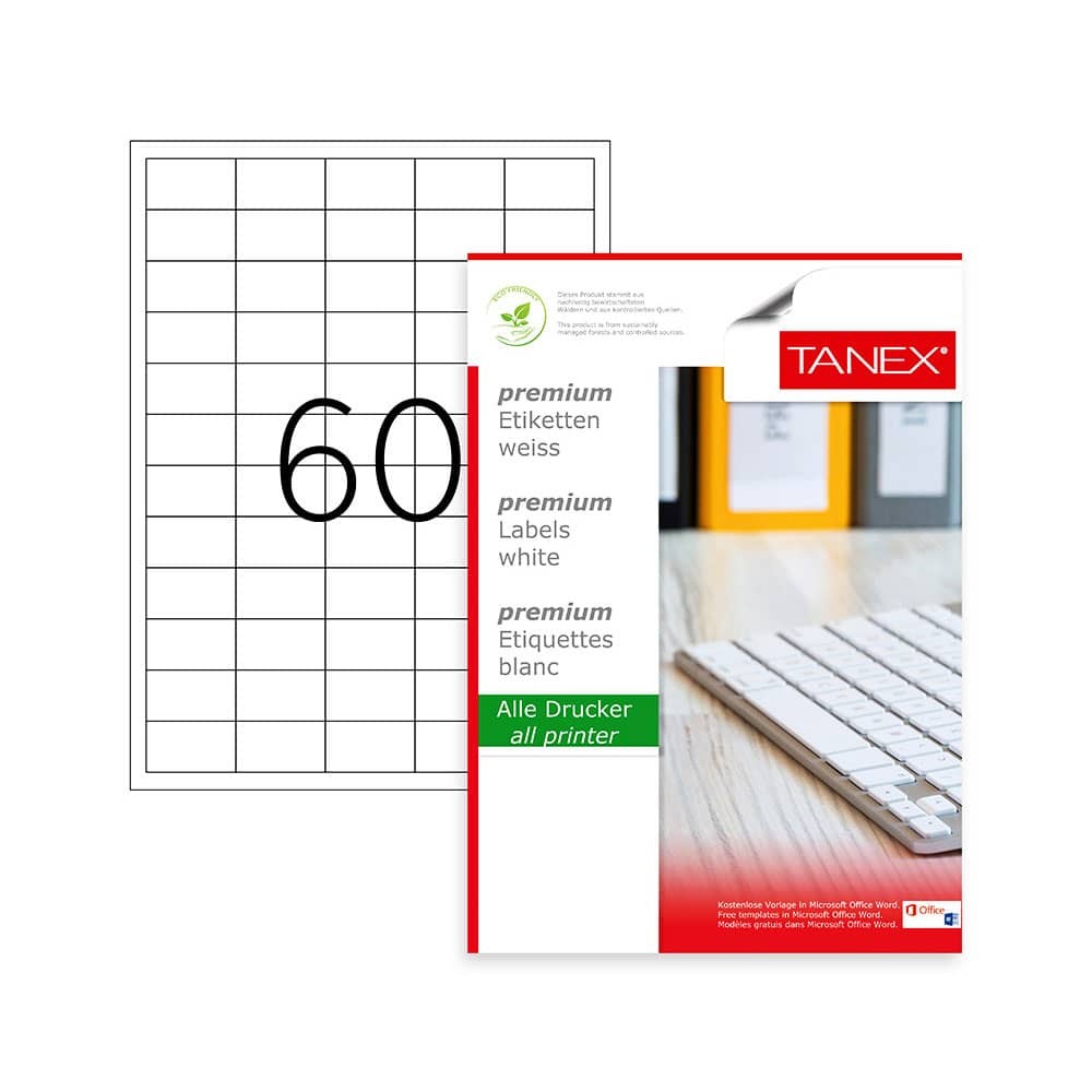 Tanex Laser Etiket 24x40 mm TW- 2260