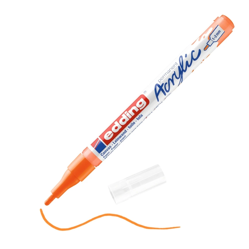 Edding 5300 Akrilik Markör İnce Uçlu Fosforlu Turuncu