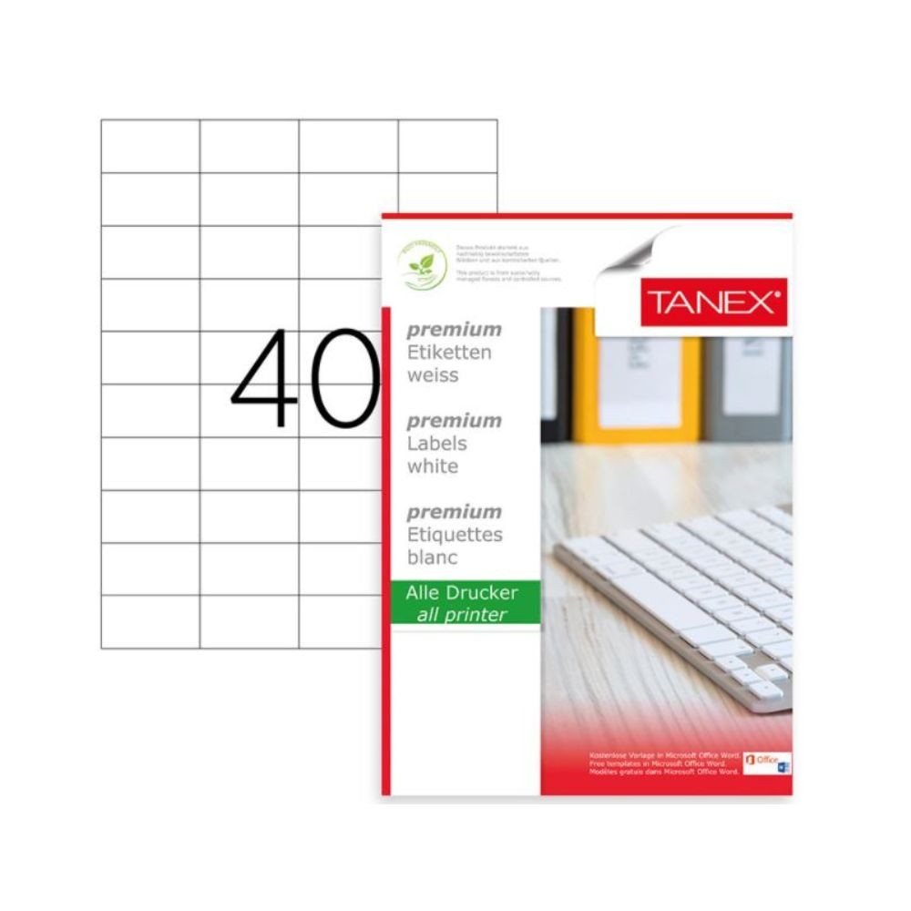 Tanex Laser Etiket TW-2040 52.5x29.7 mm Kraft 100'lü