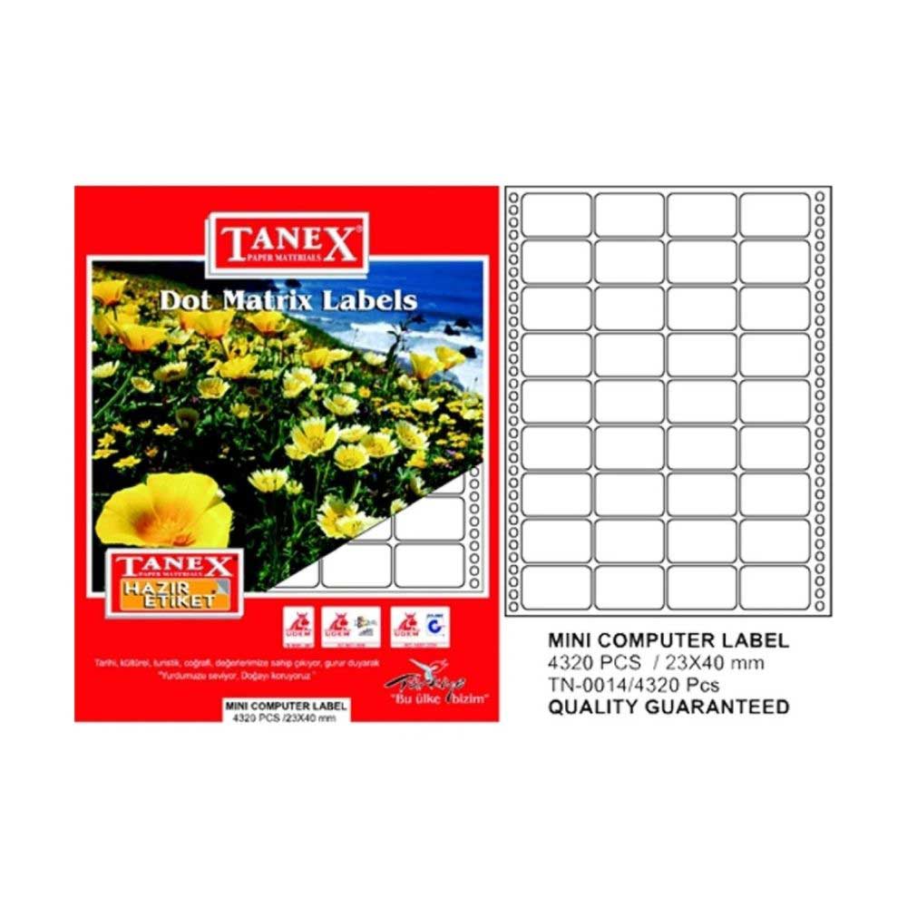 Tanex Bilgisayar Etiketi 23x40 mm