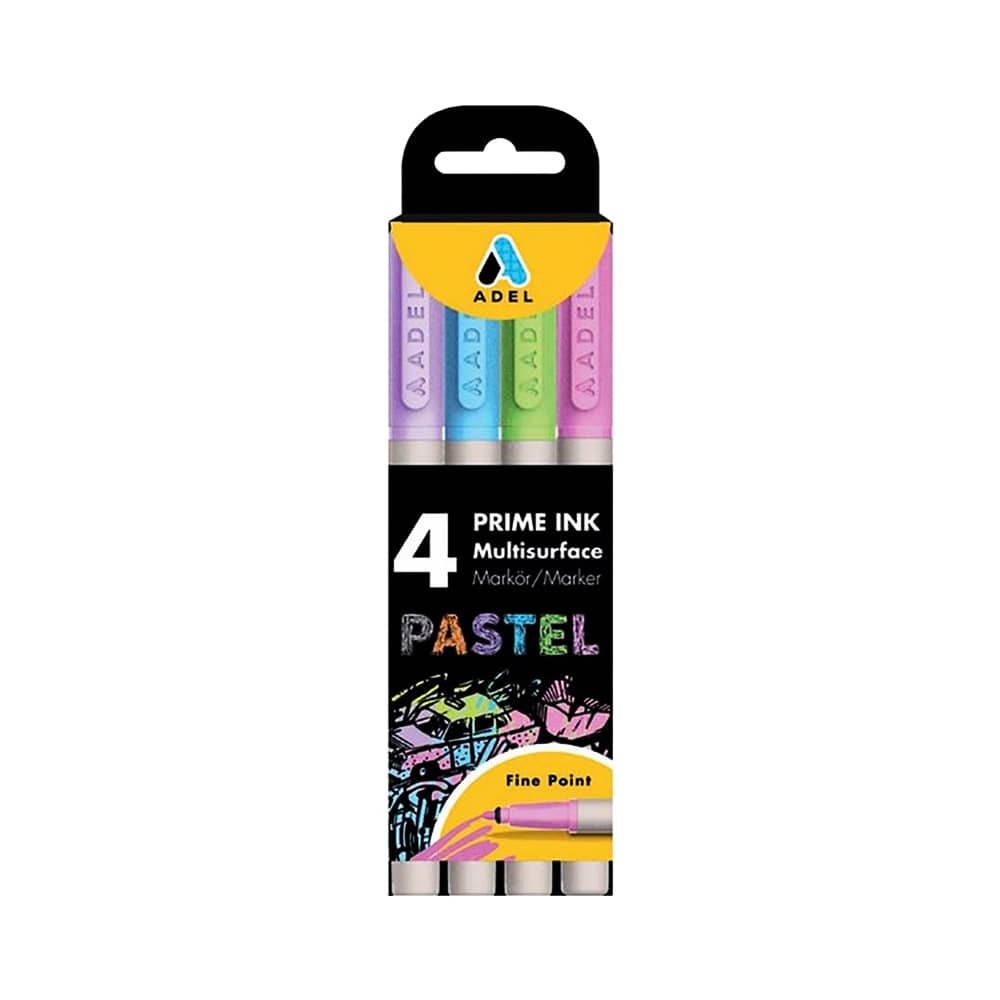 Adel Marker Prime Ink Multisurface 4lü pastel