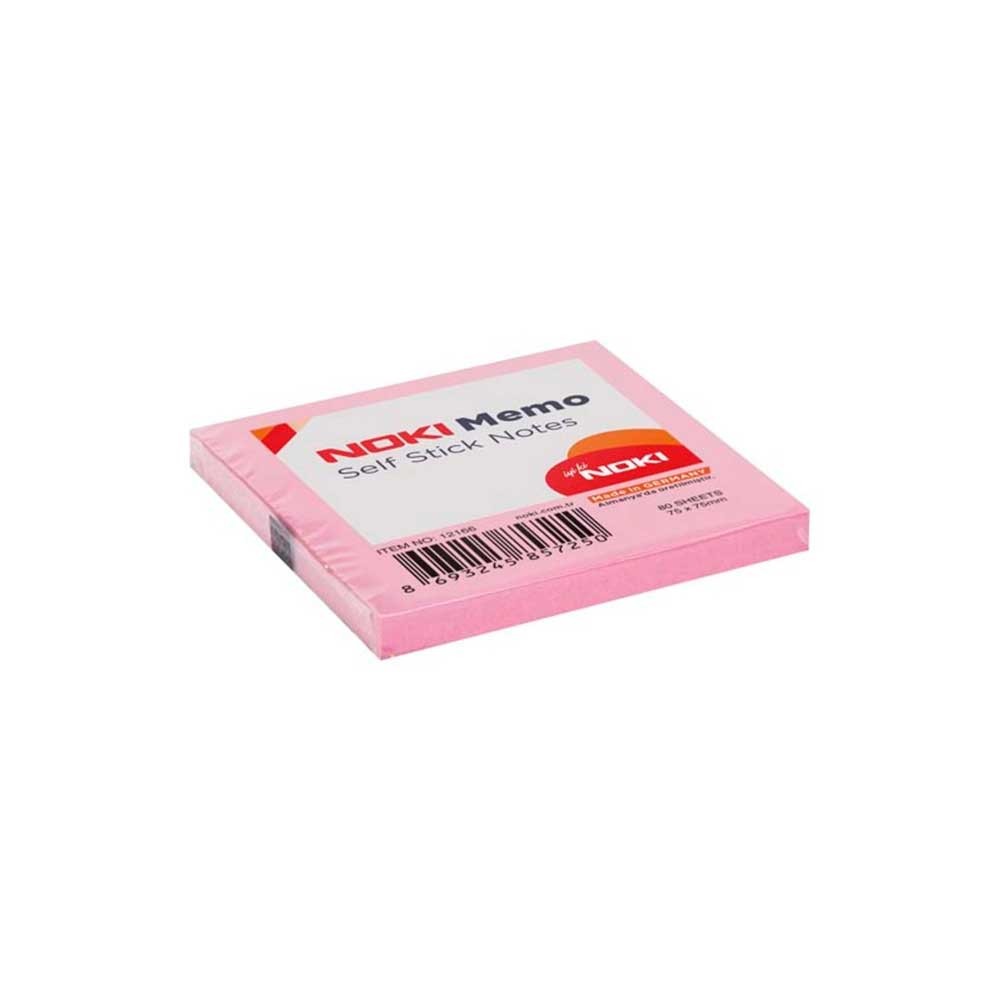 Noki Yapışkanlı Not Kağıdı Memo 75x75 mm 80 Yaprak Açık Pembe