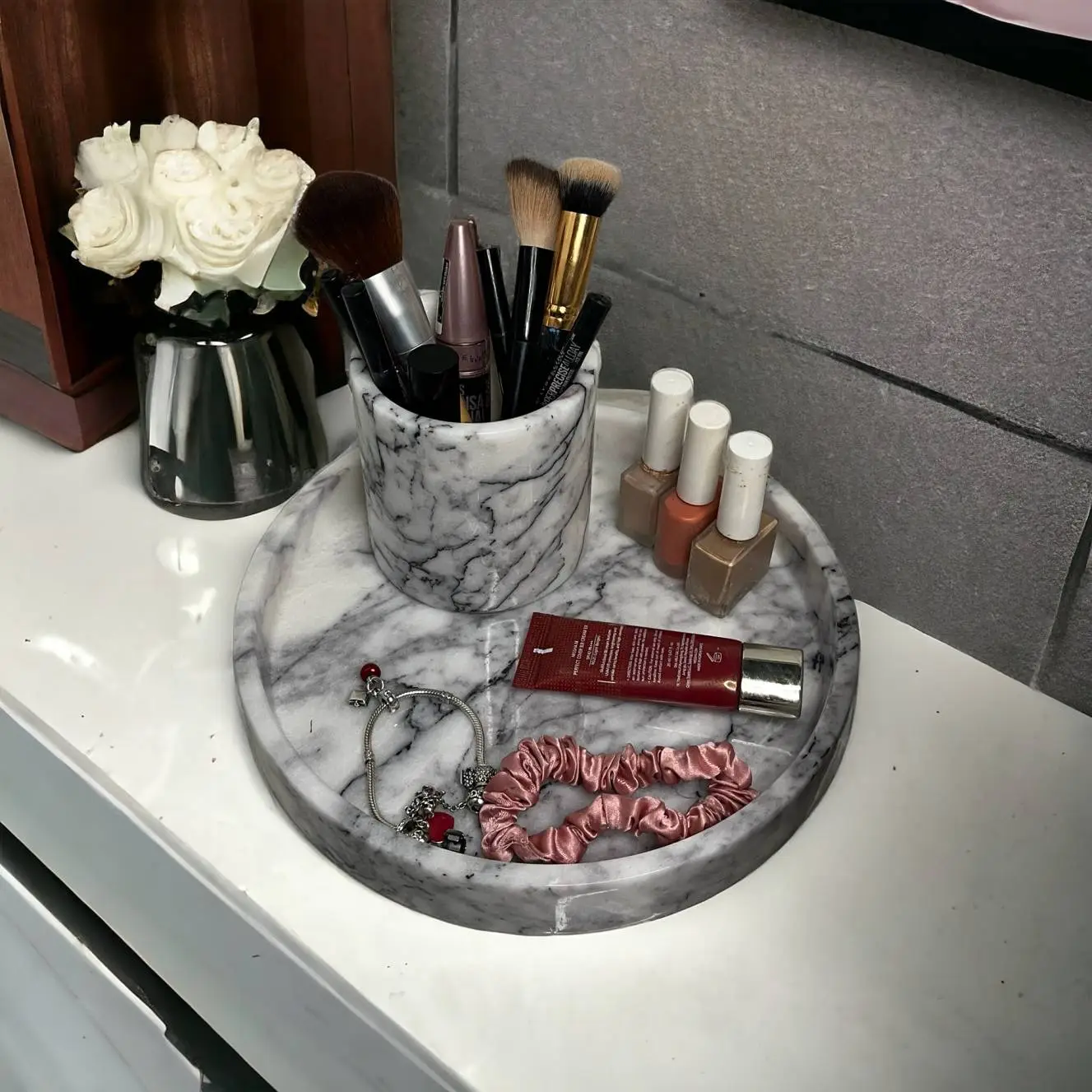 Lilac Marble Decorative Tray