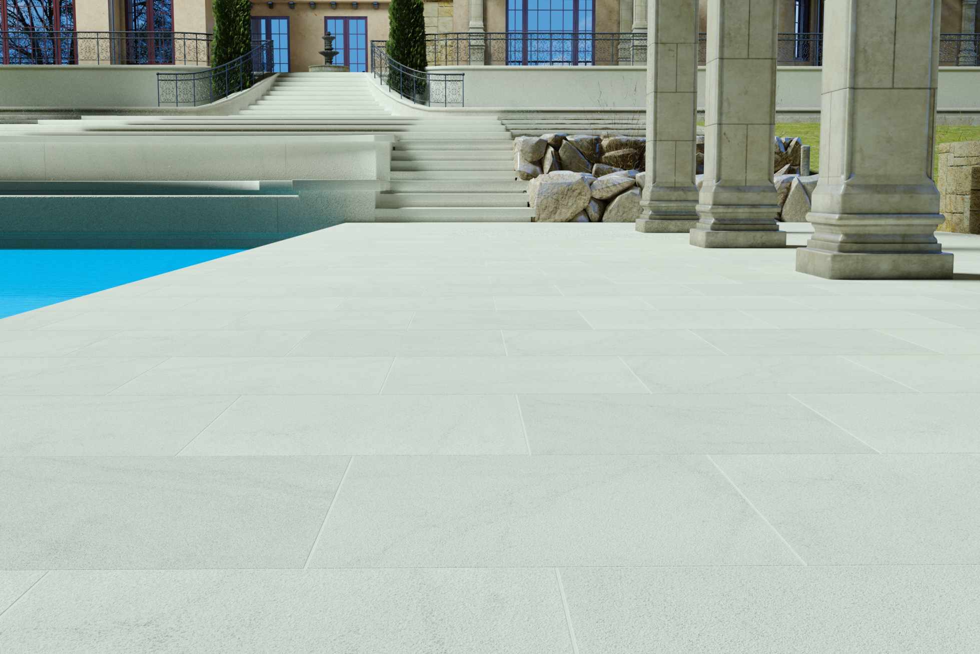 Marble Pool Pavers - Snow Marble (Ibiza White)