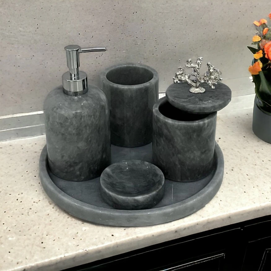 Gray Marble Bathroom Set-5