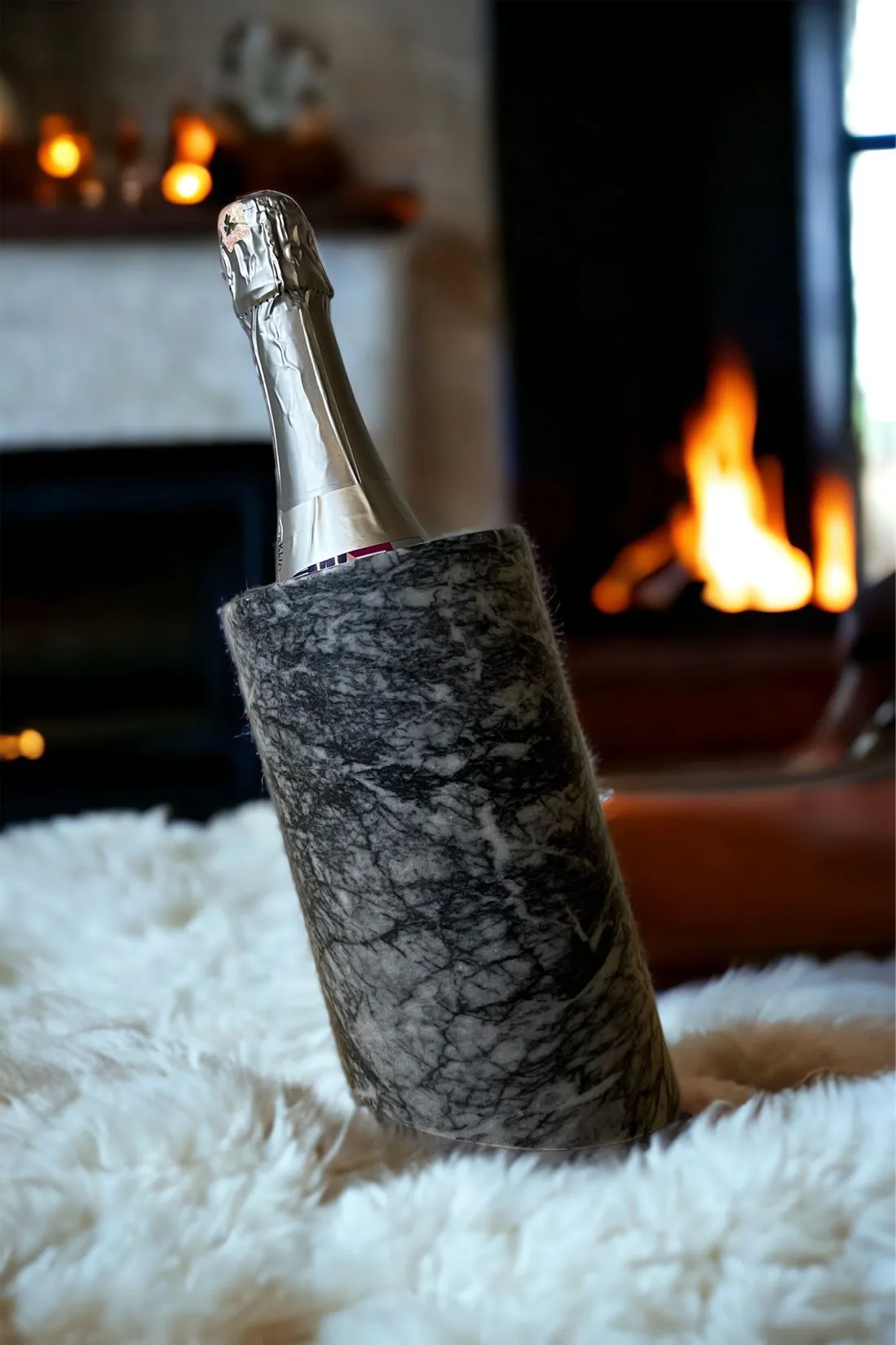 Gray Marble Bottle Cooler