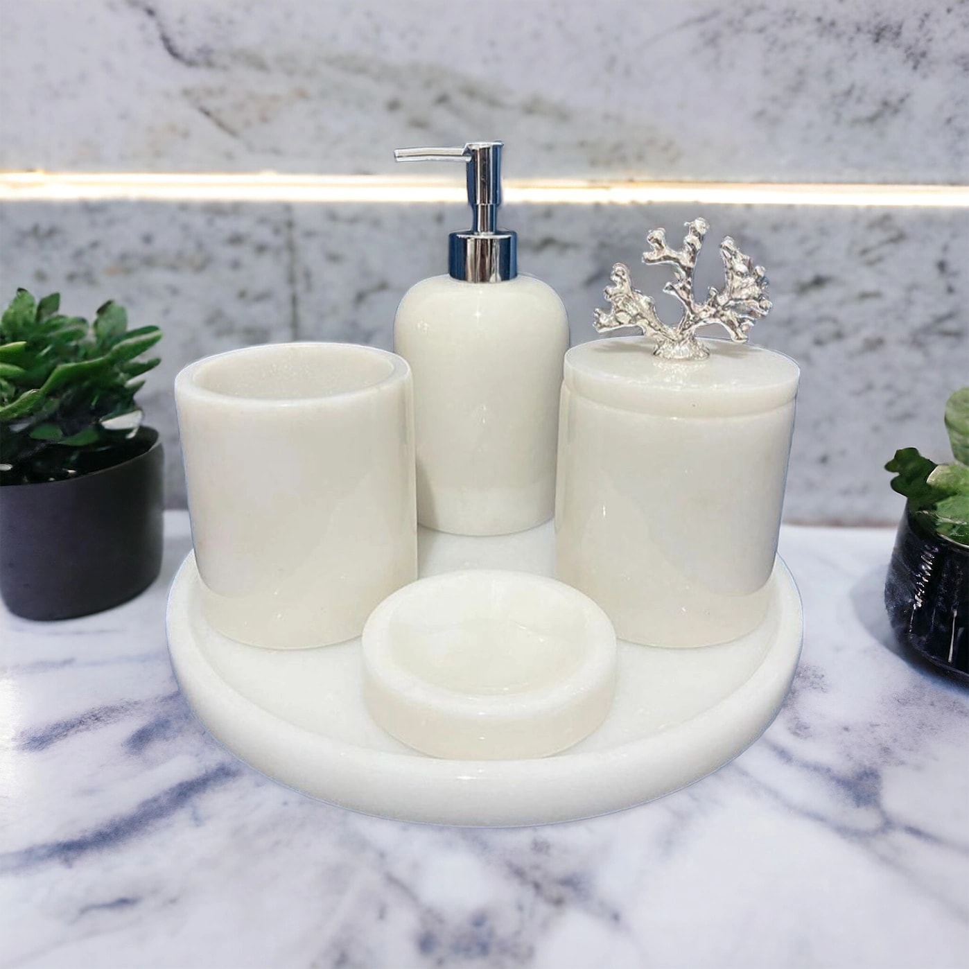 White Marble Bathroom Set-5