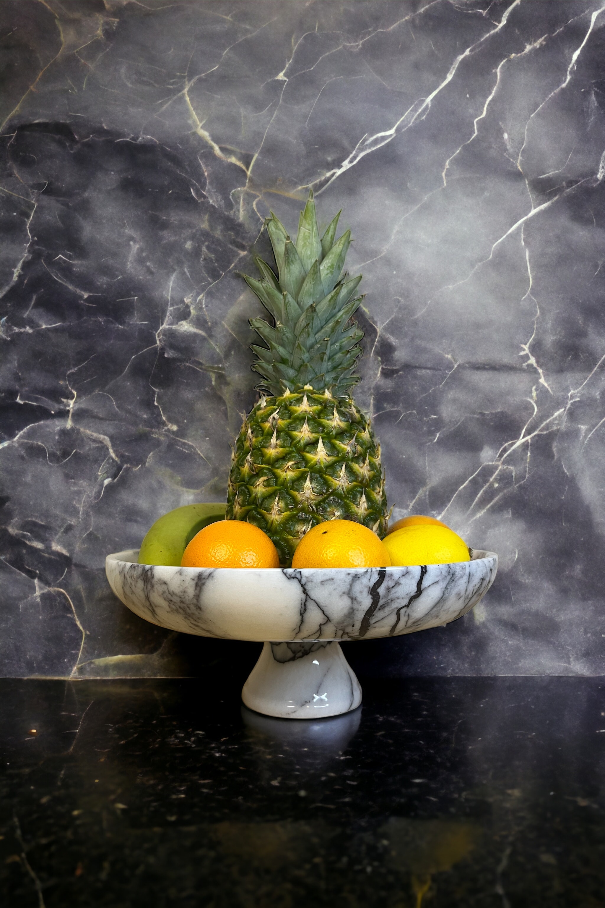 Marble Fruit Bowl with Legs & Decorative Bowl