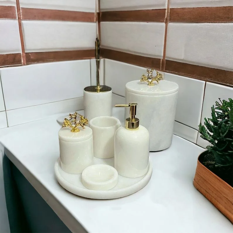 White Marble Bathroom Set-7