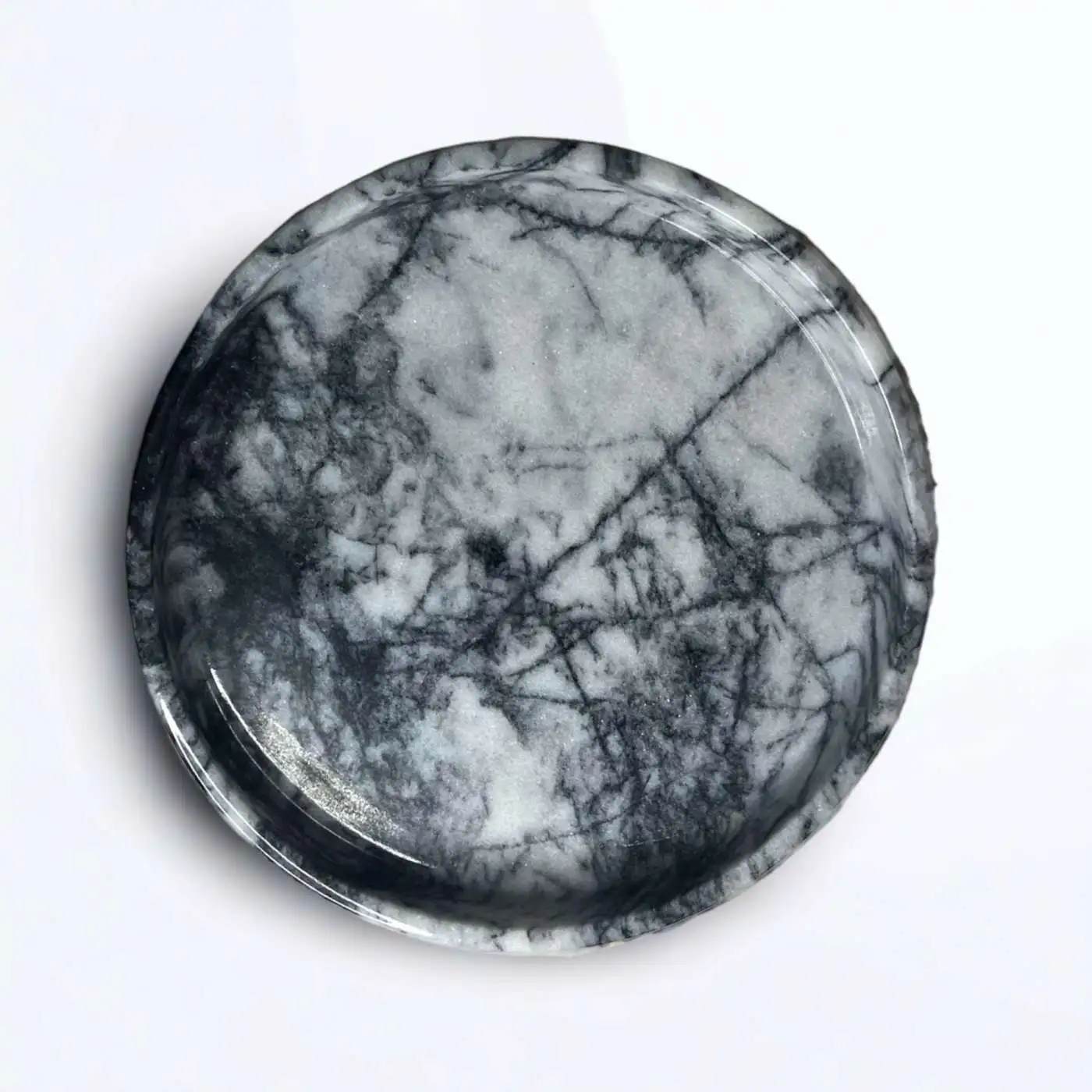 Black White Marble Decorative Tray