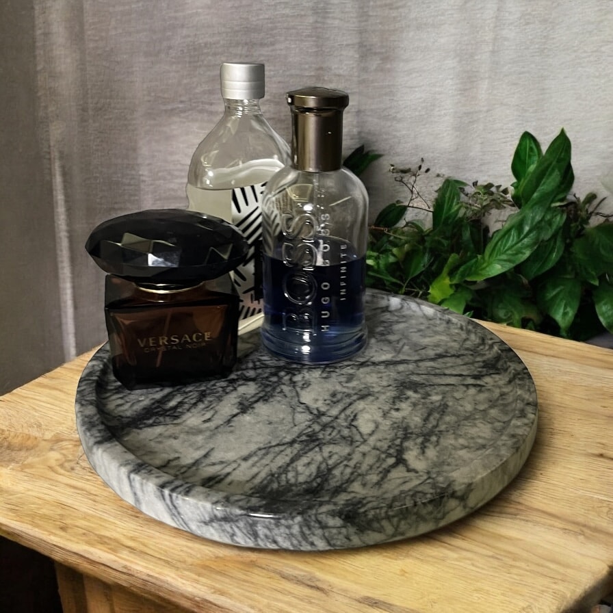 Natural Black Marble Plate & Perfume Tray