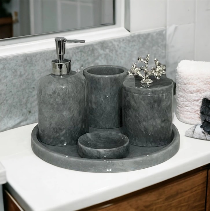 Gray Marble Bathroom Set-5
