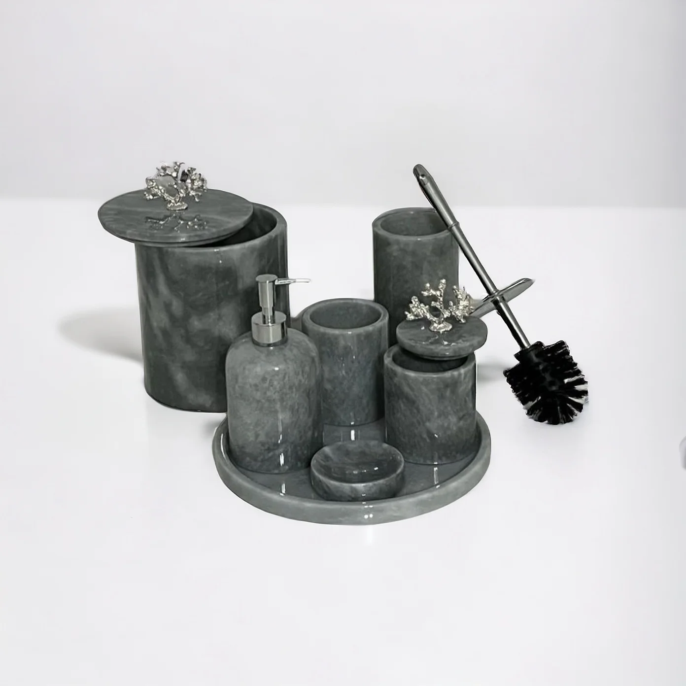 Gray Marble Bathroom Set-7