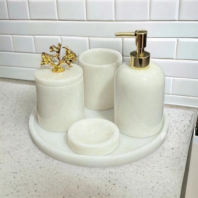 White Marble Bathroom Set-5