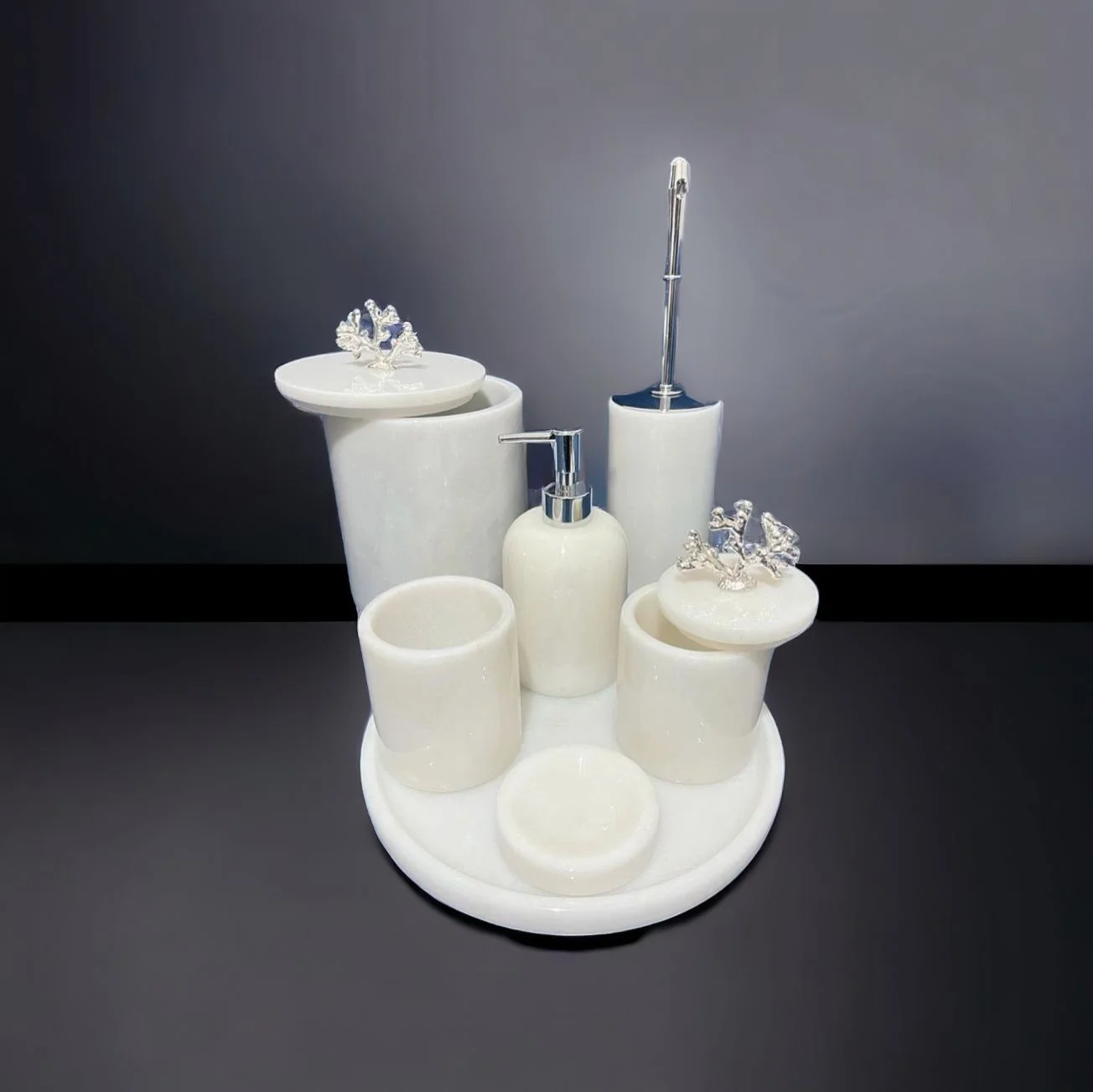 White Marble Bathroom Set-7
