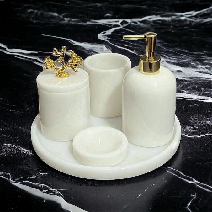 White Marble Bathroom Set-5