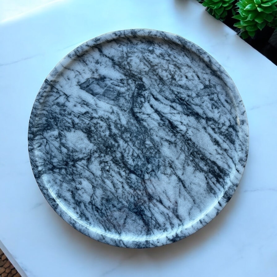 Natural Black Marble Plate & Perfume Tray