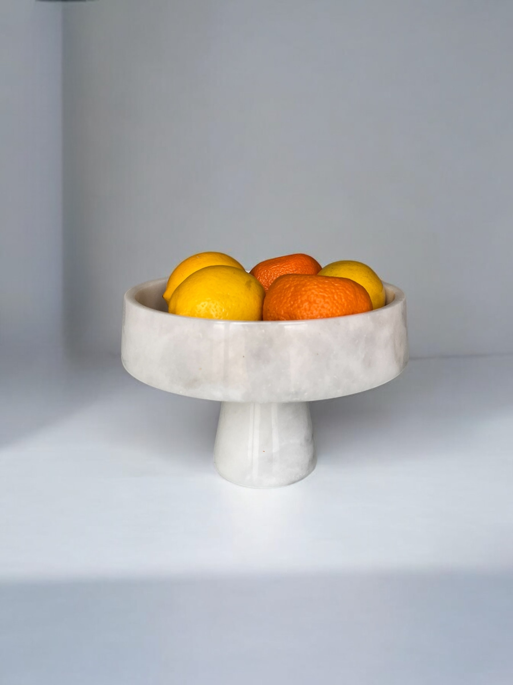 Ibiza White Marble Footed Bowl