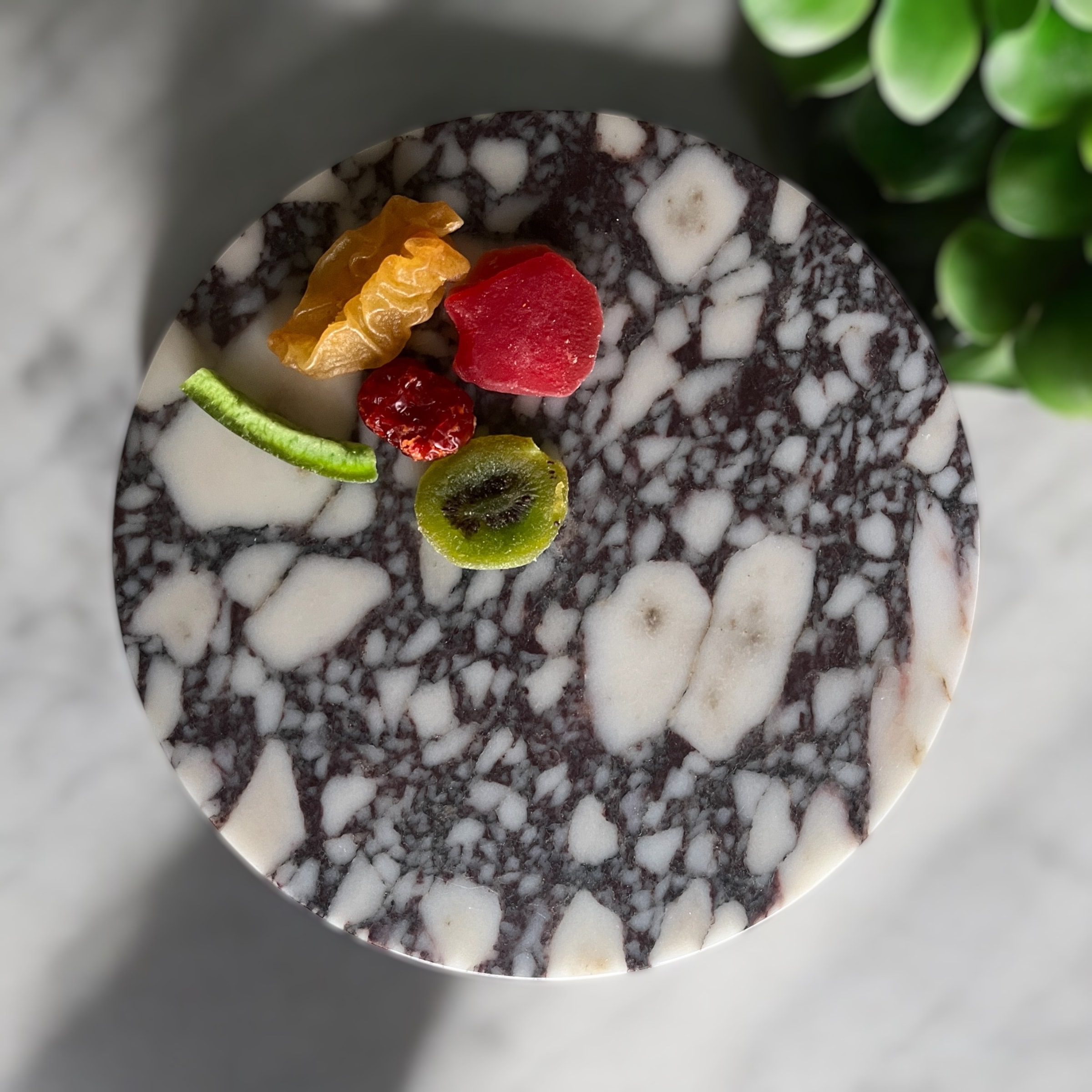 Calacatta Viola Round Serving Plate & Cheese Plate