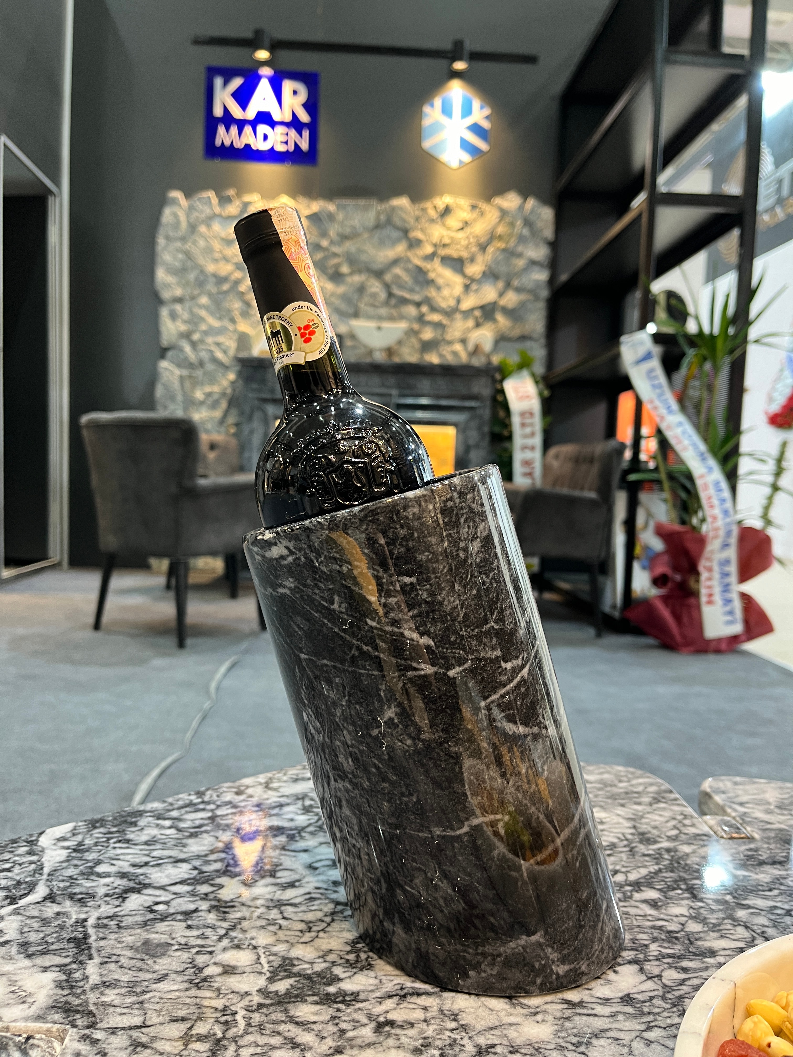 Natural Marble Wine Rack & Bottle Cooler
