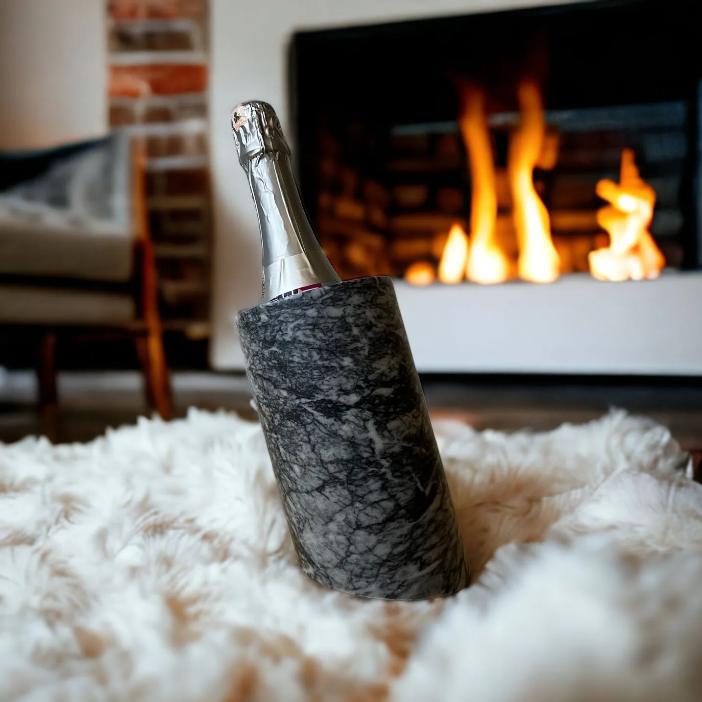 Gray Marble Bottle Cooler