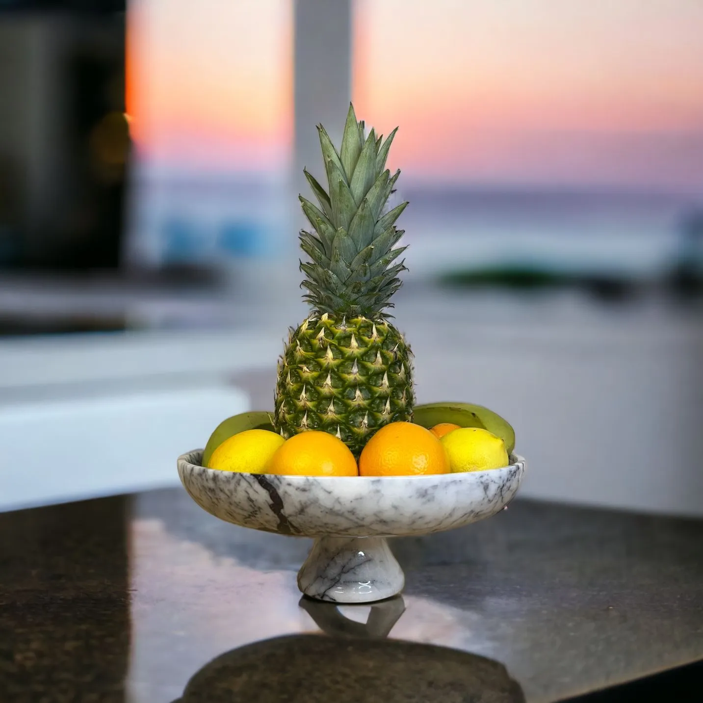 Lilac Marble Fruit Bowl