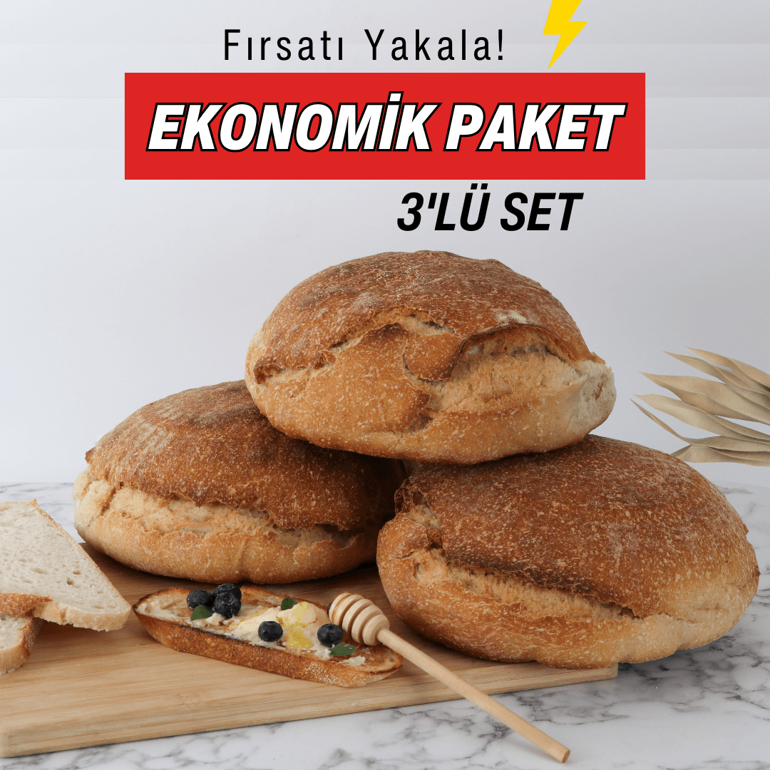 Ekşi Mayalı Katkısız Köy Ekmeği - 3x1000 g