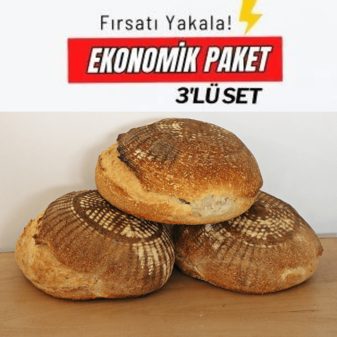 Ekşi Mayalı Katkısız Köy Ekmeği - 3x1000 g