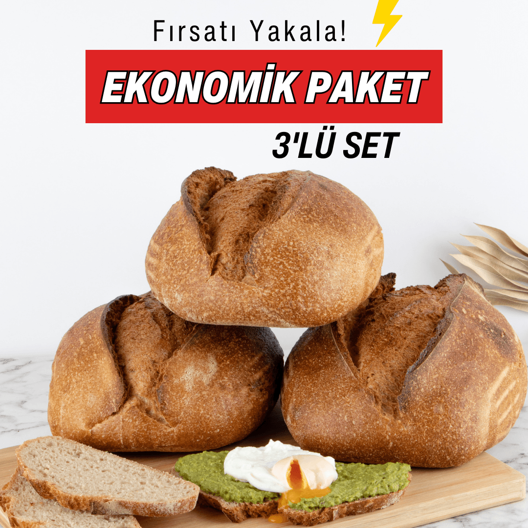 %100 Ekşi Mayalı Artizan Ekmekler 900gr 3x900 g