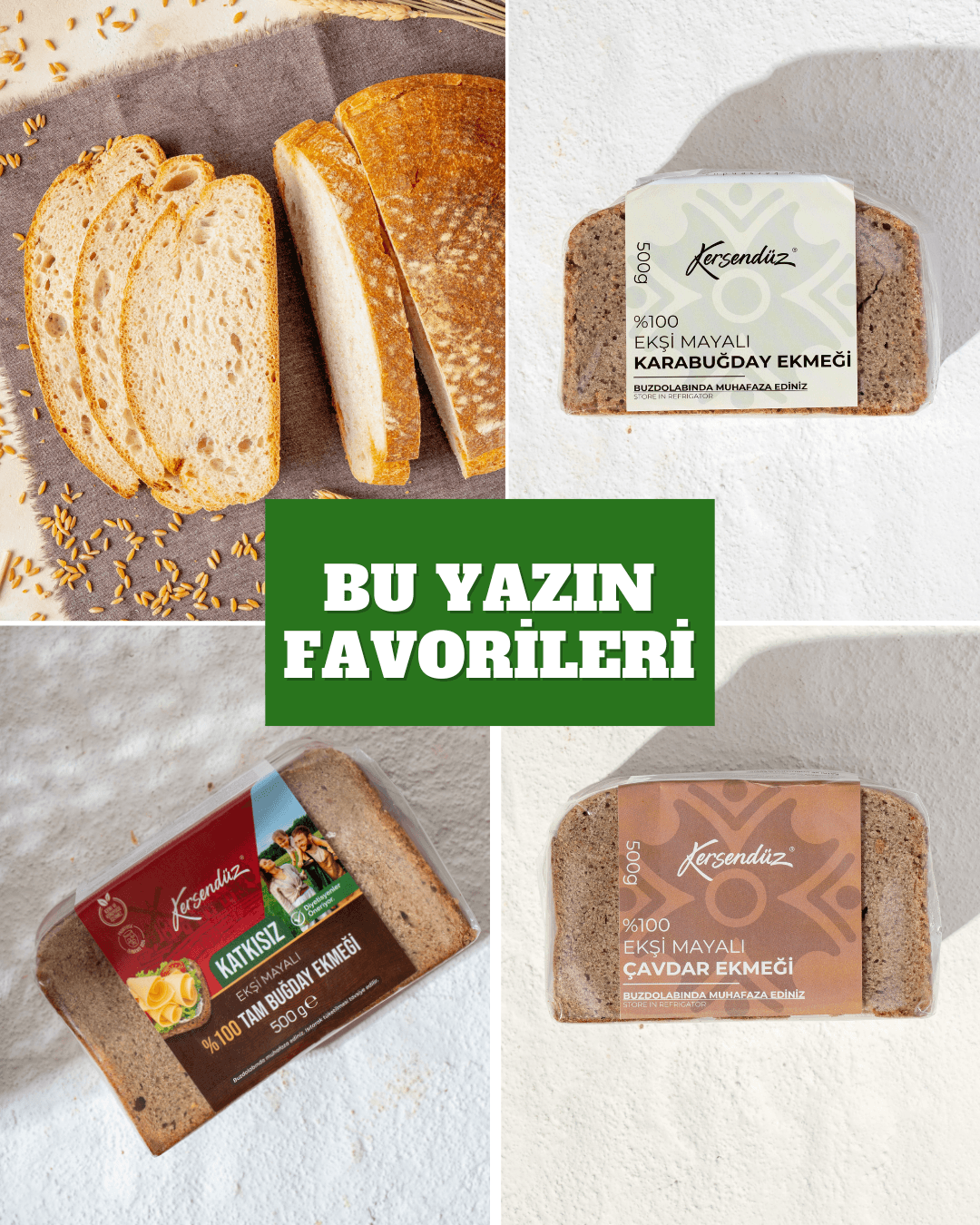 Yazın Favorileri |%100 Ekşi Mayalı Ekmekler (Karabuğday-Çavdar-Tam Buğday-Köy Ekmeği)