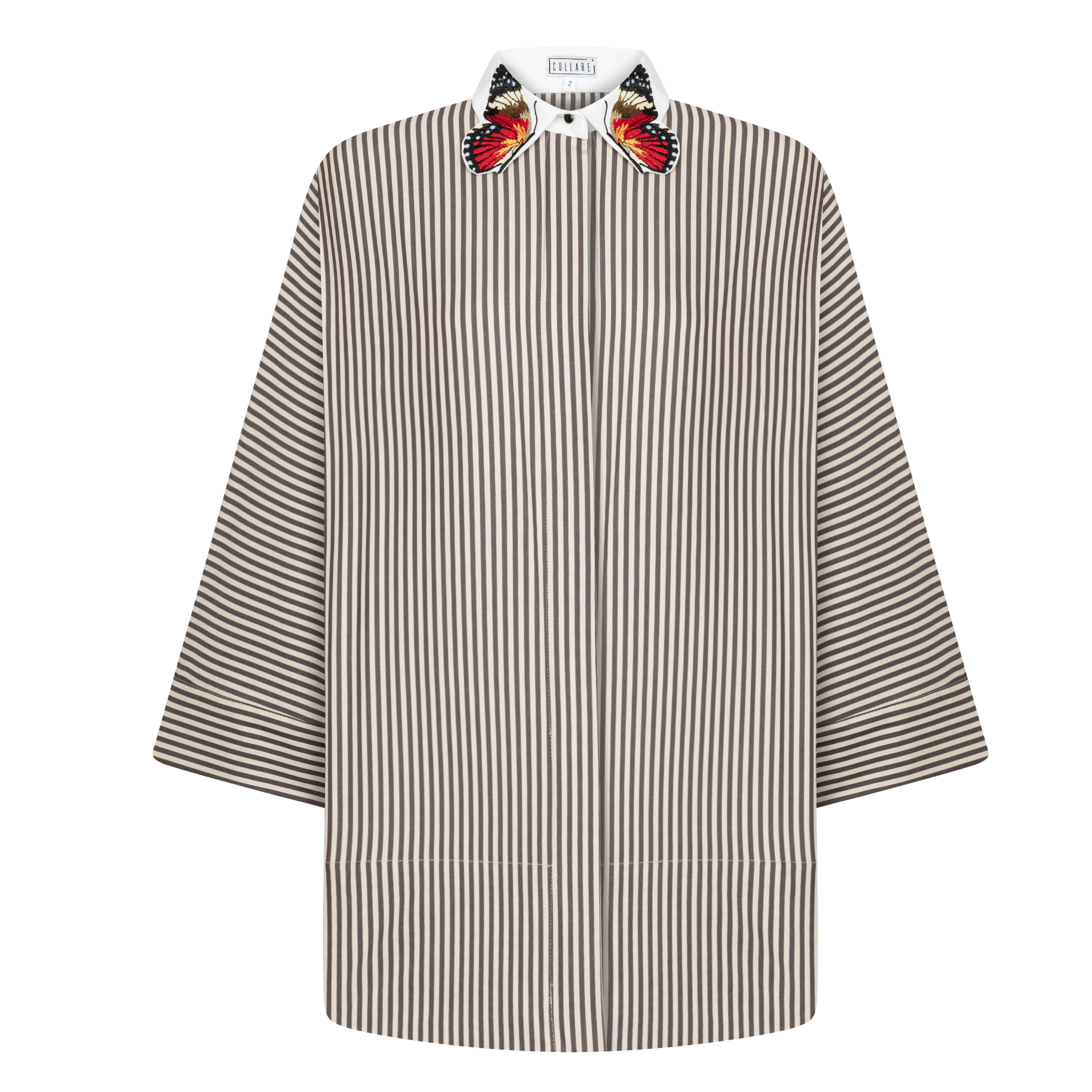 Rosa Çizgili Oversize Gömlek